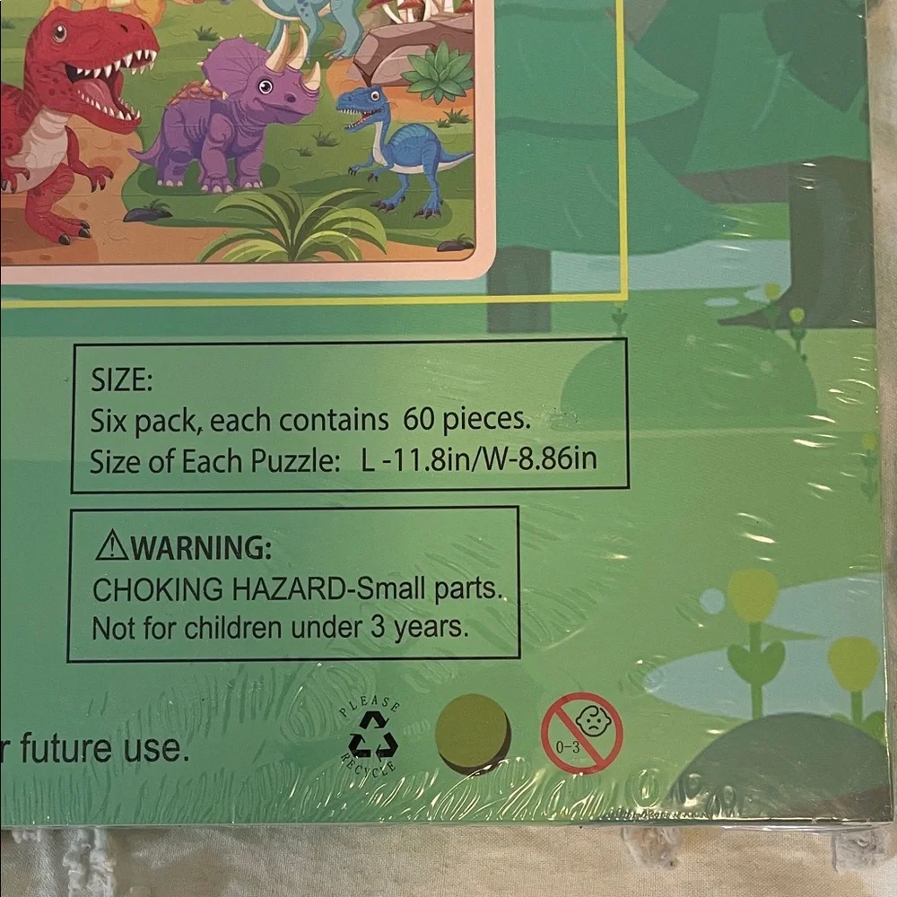 Wooden Puzzles Toys Kids Ages 3-5 Set of 4 Dinosaur Space Transportation Toddler